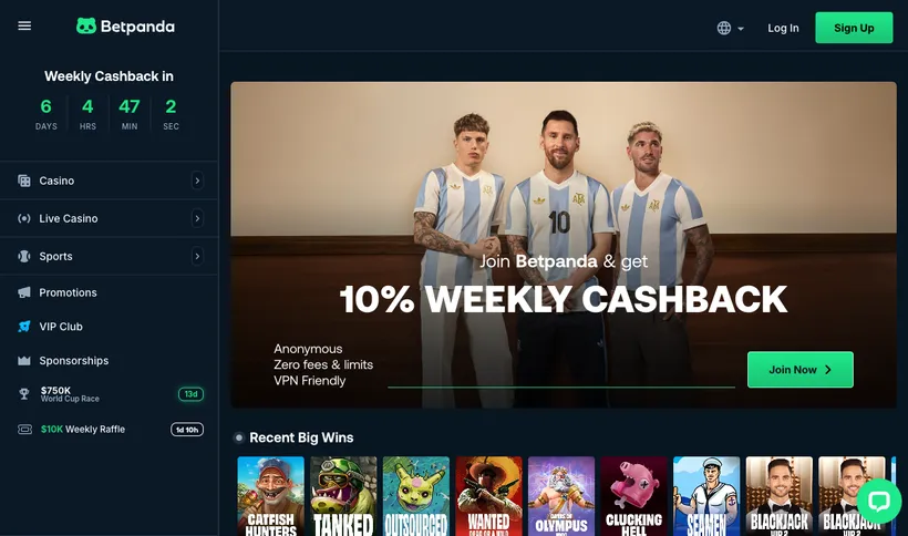 BetPanda crypto casino homepage